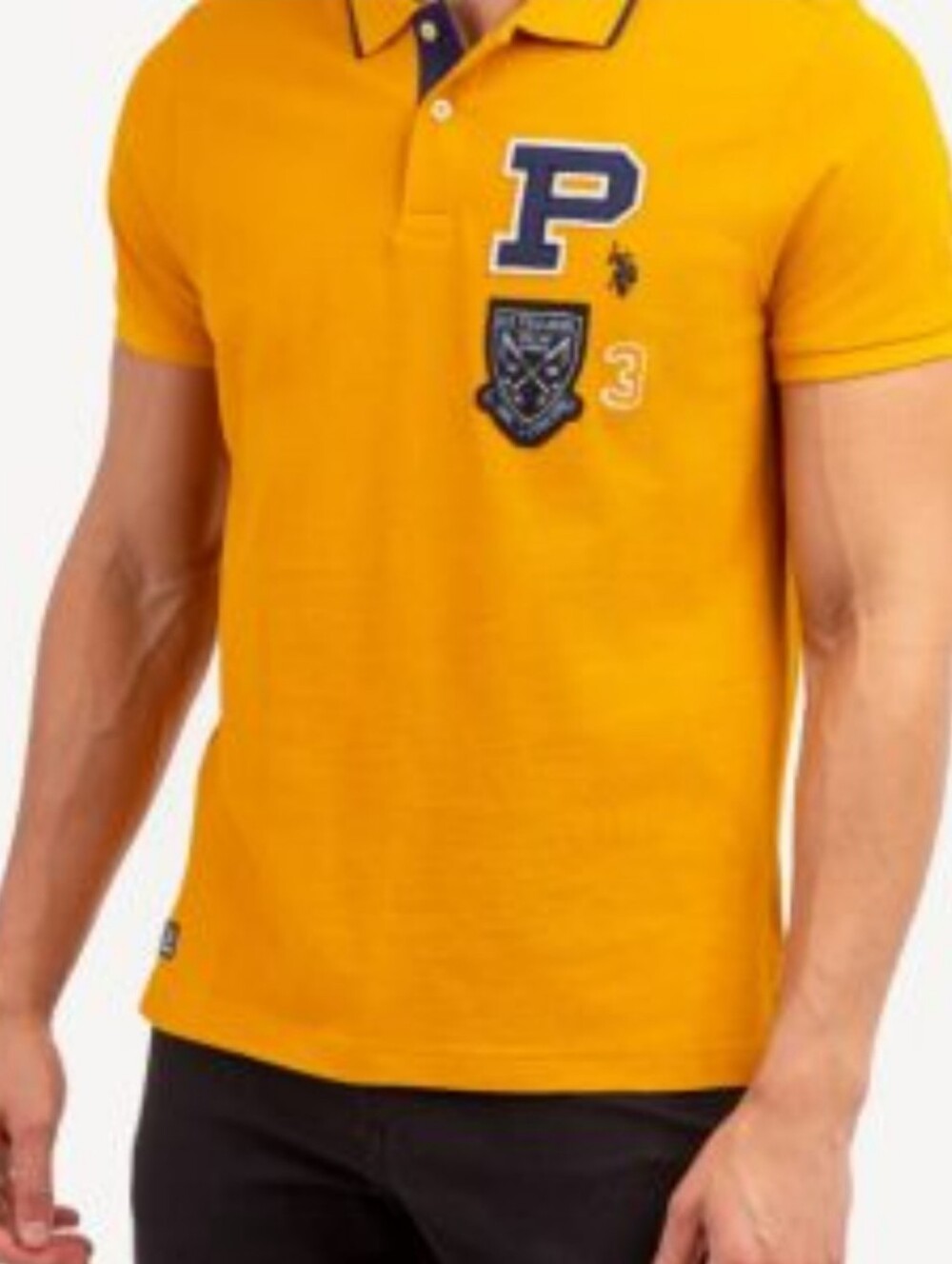 U.S Polo Assn. King Of Games 3 Yellow Polo T-Shirt Top L